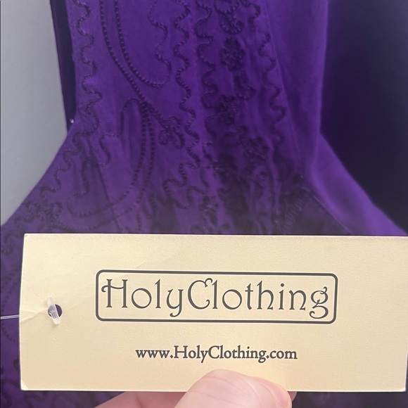 โจ Boho Purple Long Sleeve Dress โ Festival, Renaissance Fair, Embroidered Magic - Picture 4 of 14